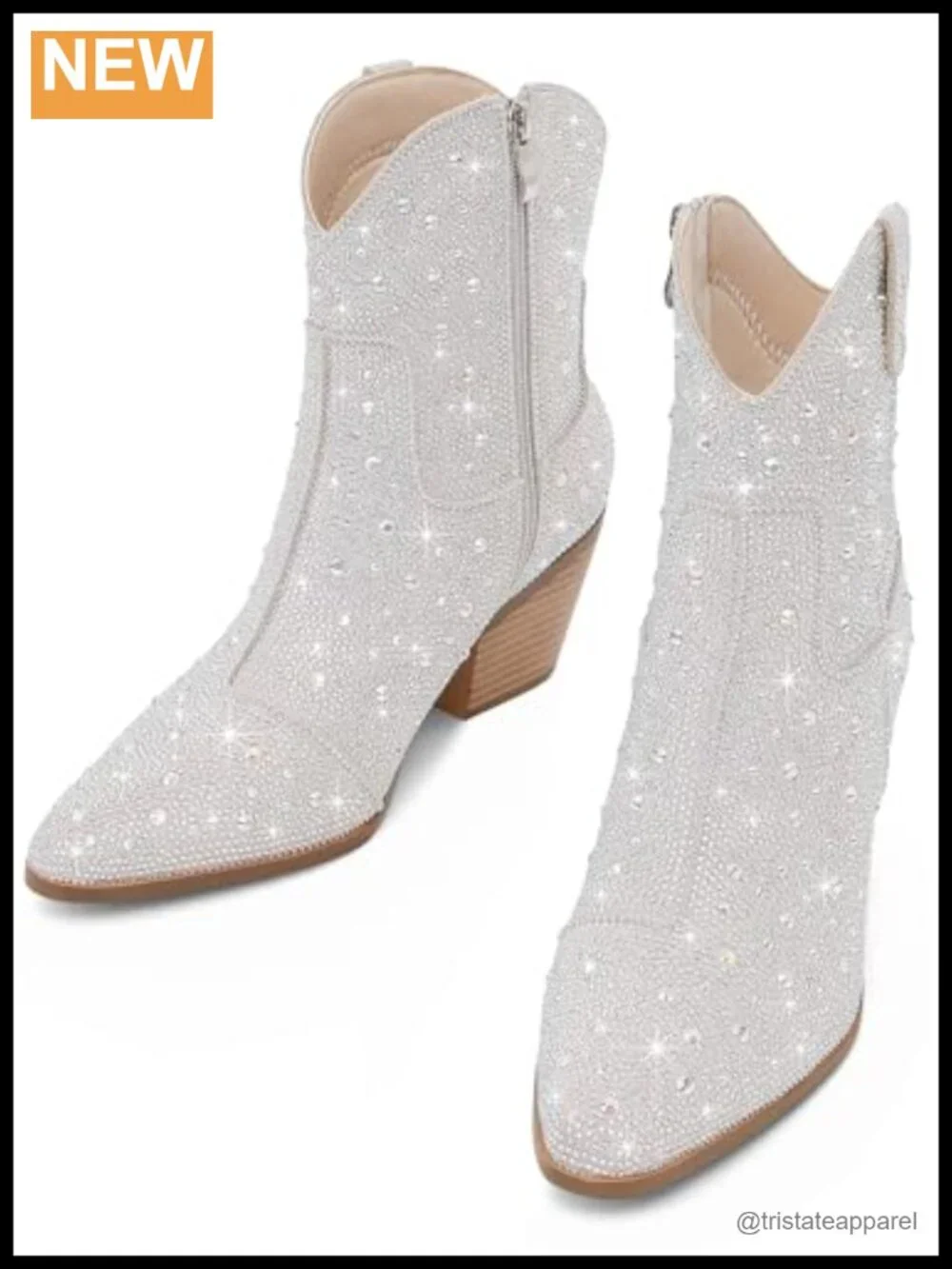 Rhinestone Cowboy Boots for Women Sparkly Ankle Cowgirl Boots
